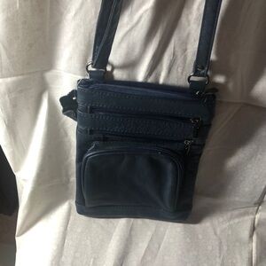 Genuine Leather Blue Purse